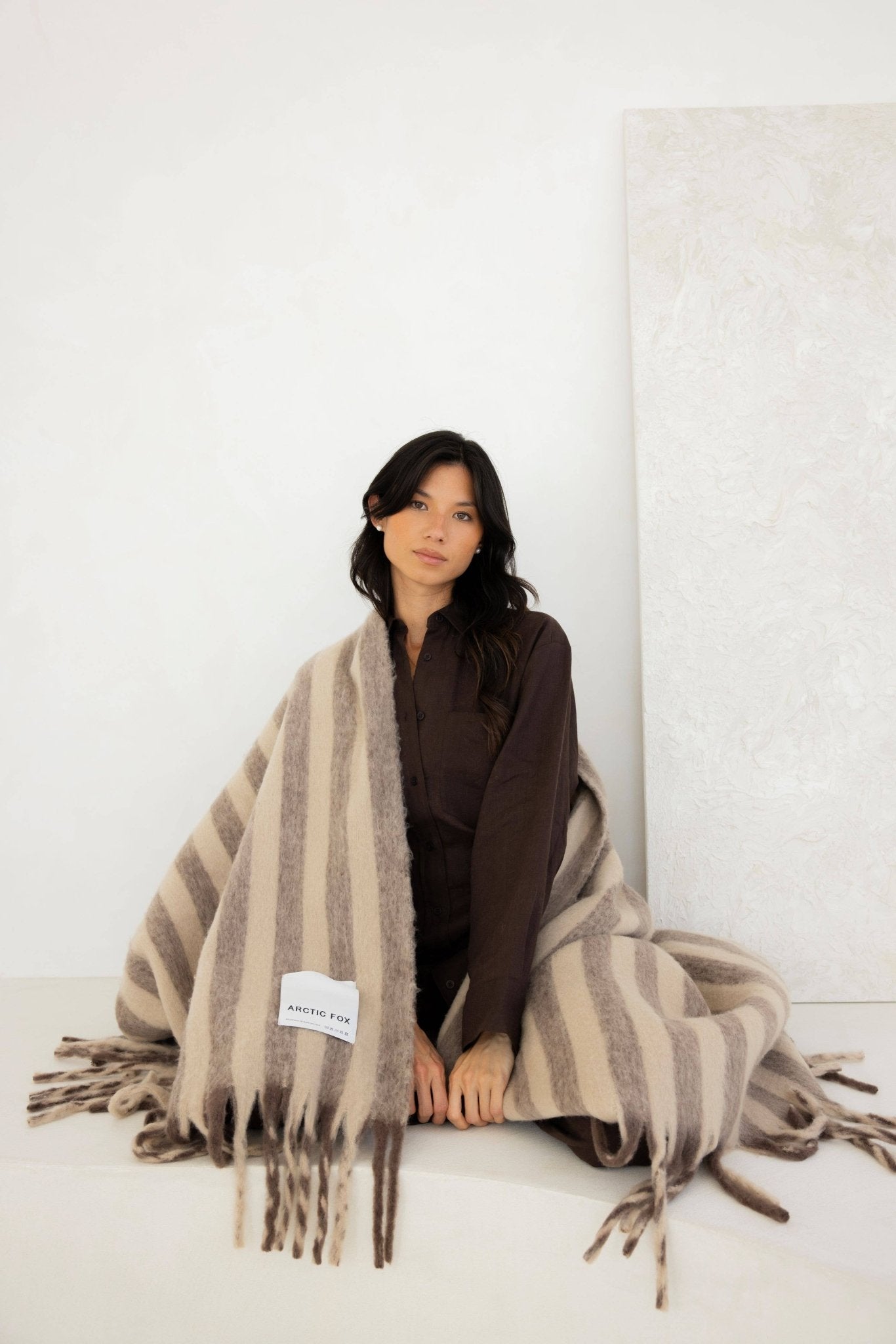 Extra Cosy Blanket - Burnt Umber Stripe