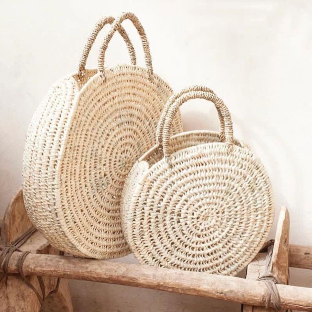 Round Woven Basket Bag