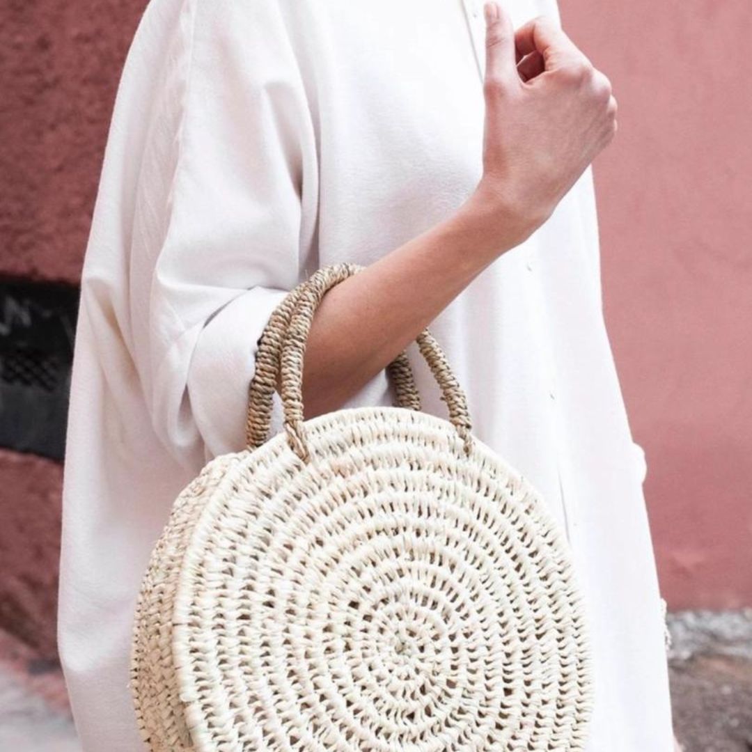 Round Woven Basket Bag