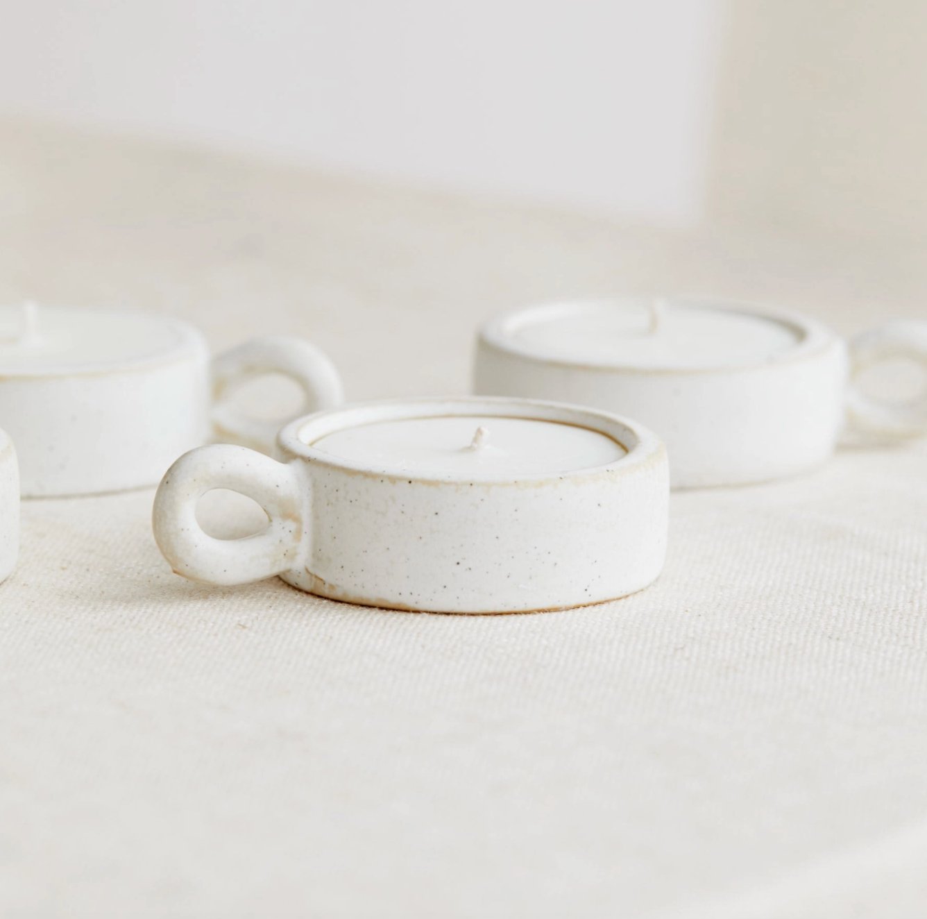 Scandi Ceramic Tea Lights | Set of 4