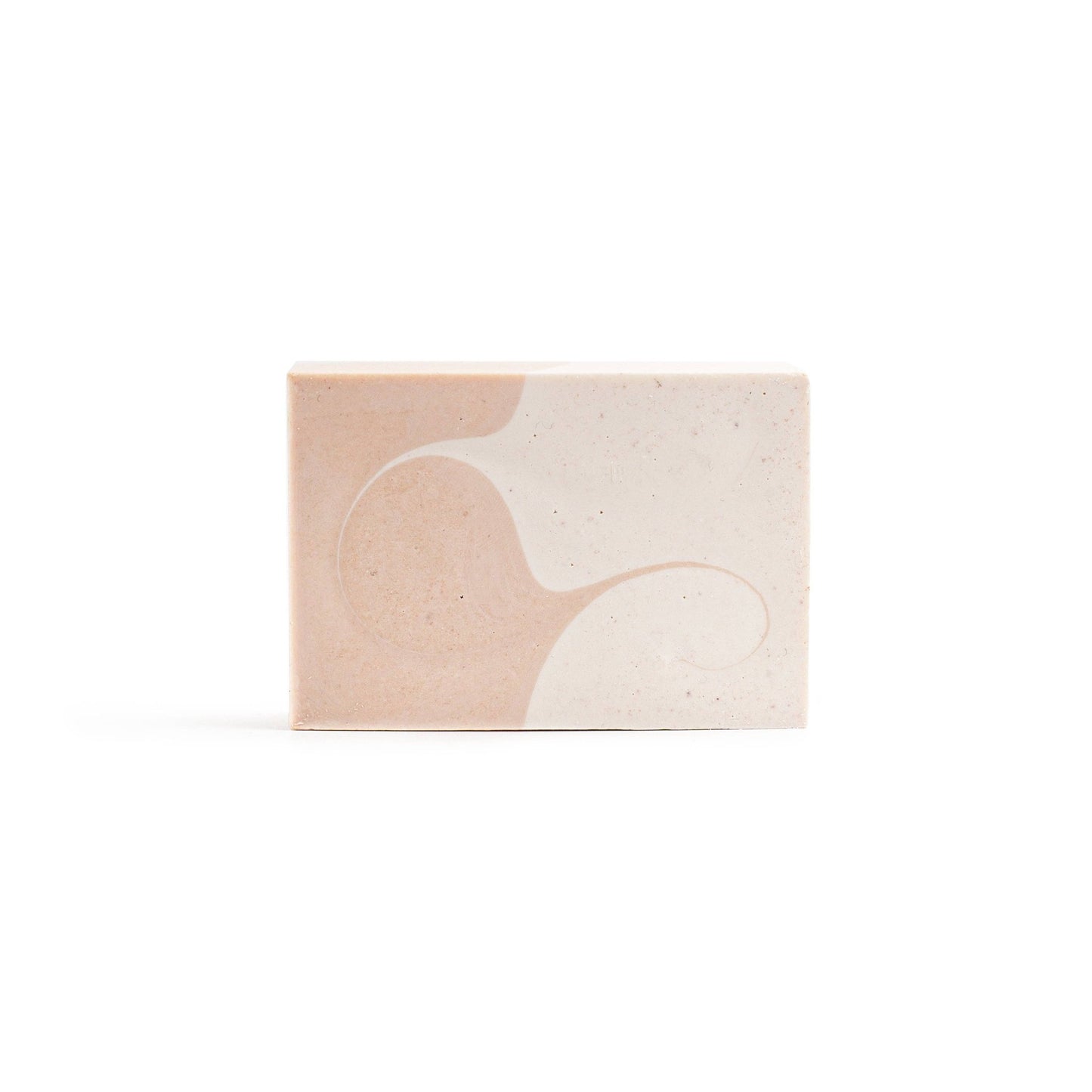 bar of swirled orange and cream soap